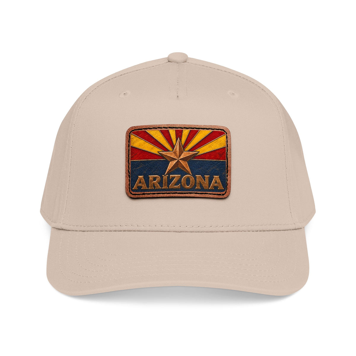 Arizona Flag Leather Patch Trucker Hat