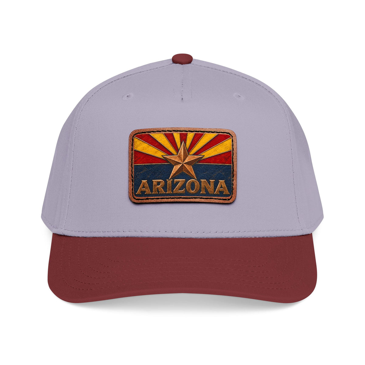 Arizona Flag Leather Patch Trucker Hat