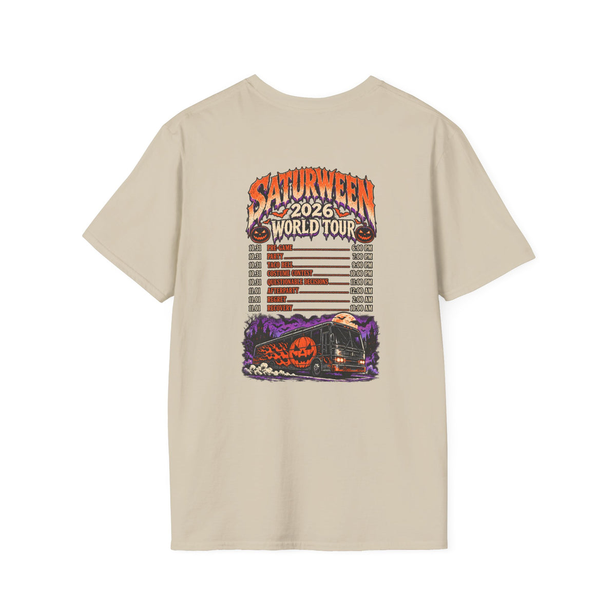 Saturween 2026 World Tour T-Shirt | Halloween Pumpkin Tour Tee