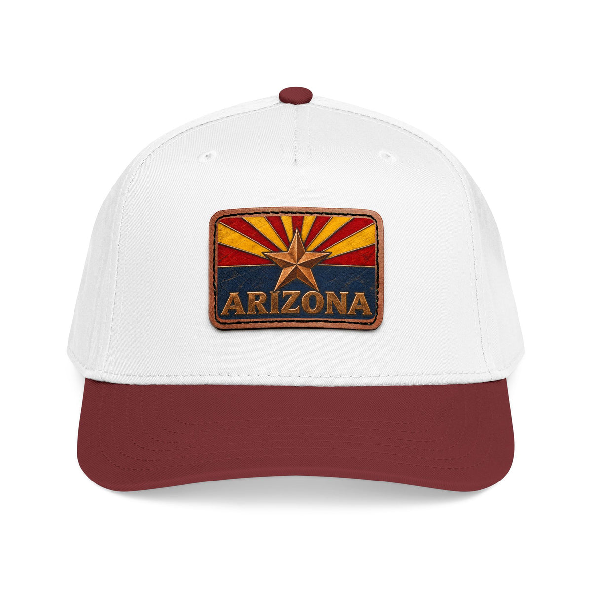 Arizona Flag Leather Patch Trucker Hat