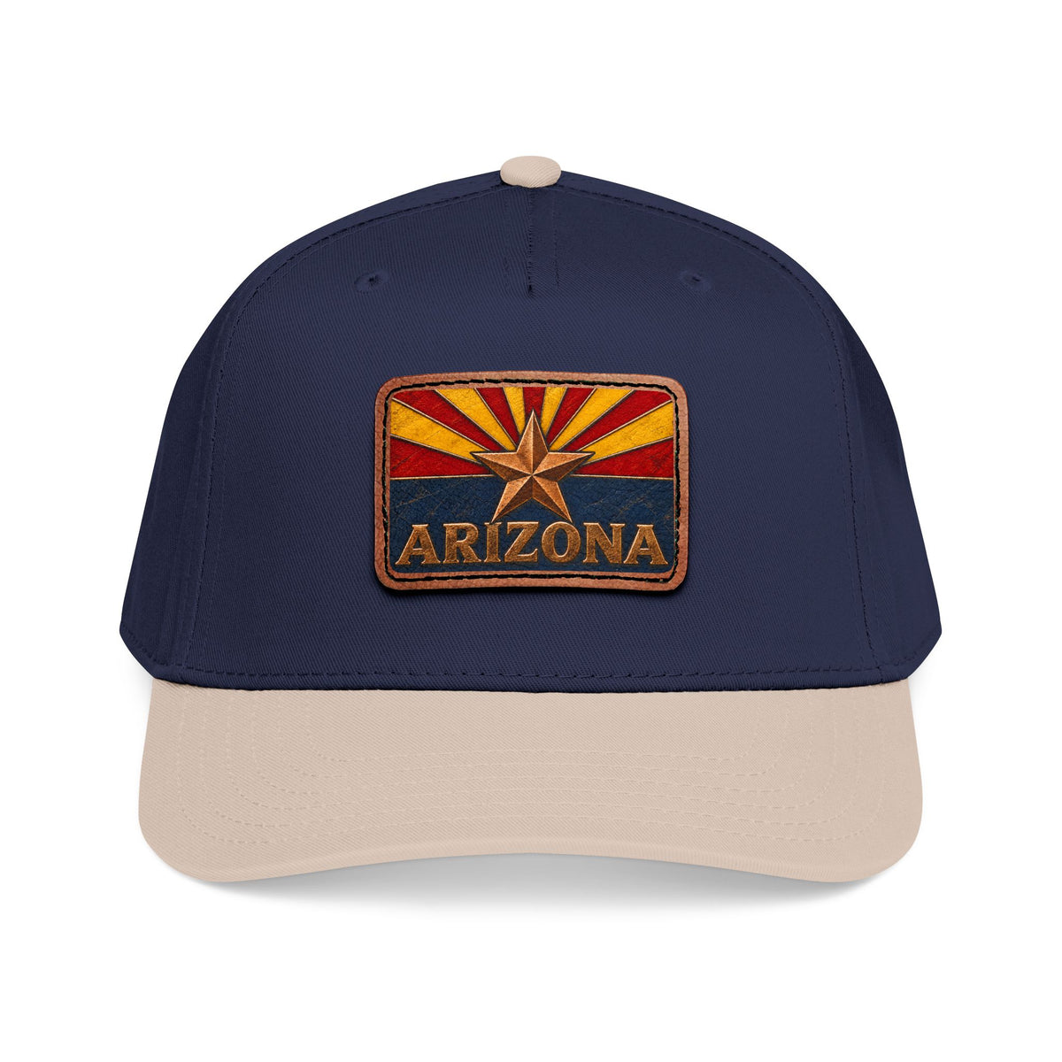 Arizona Flag Leather Patch Trucker Hat