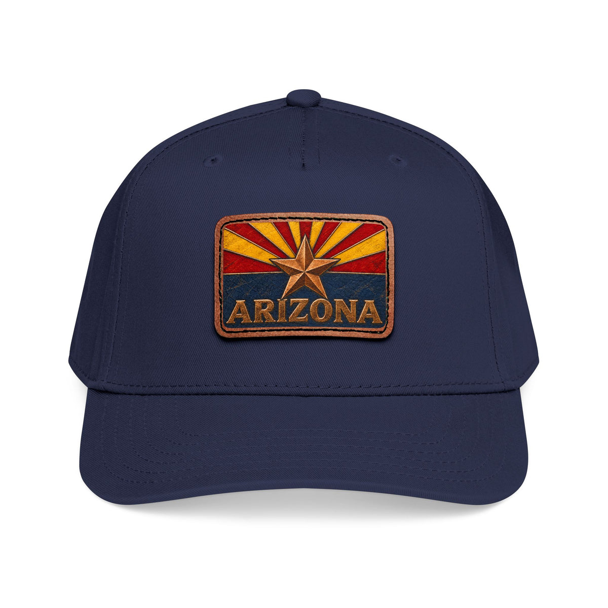 Arizona Flag Leather Patch Trucker Hat