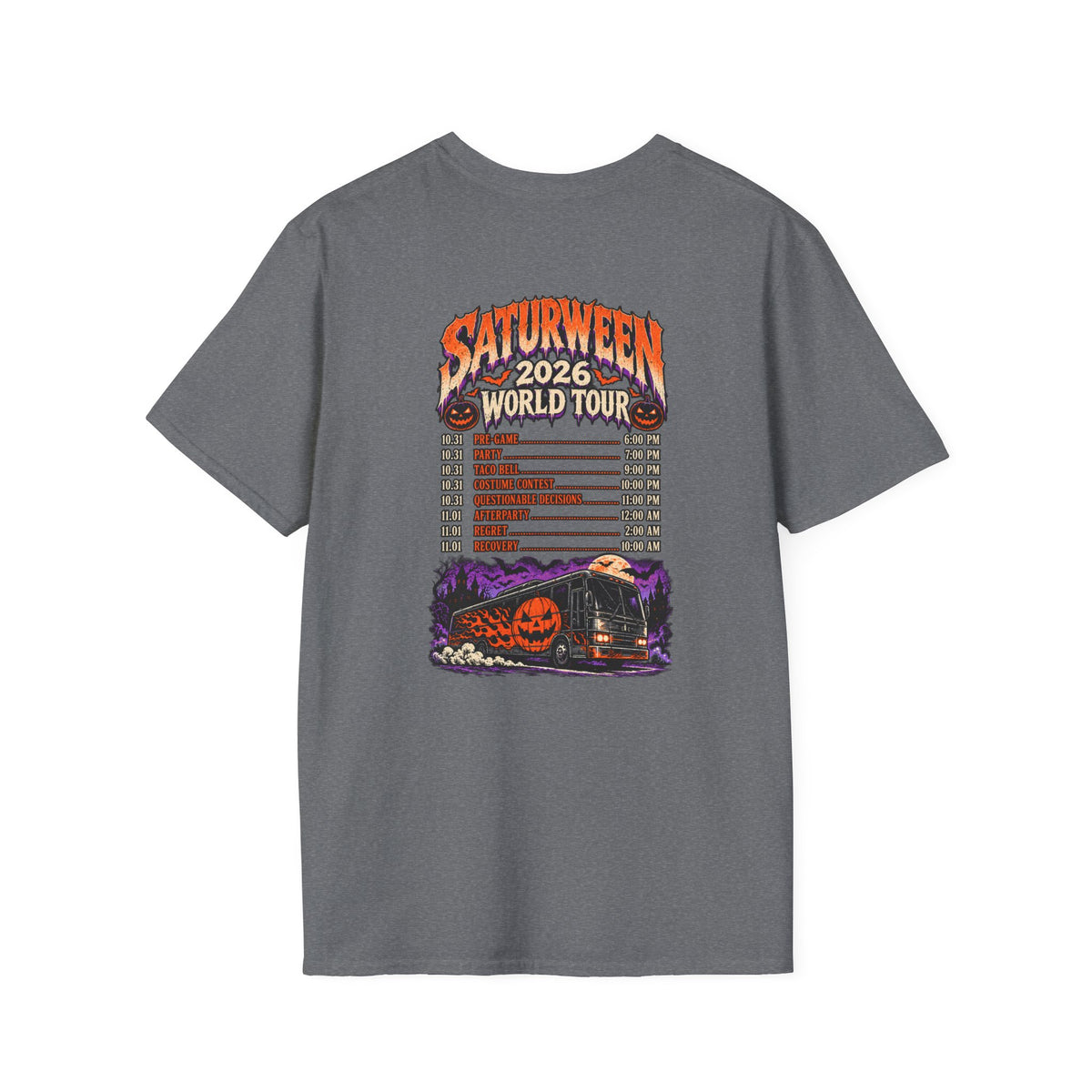 Saturween 2026 World Tour T-Shirt | Halloween Pumpkin Tour Tee