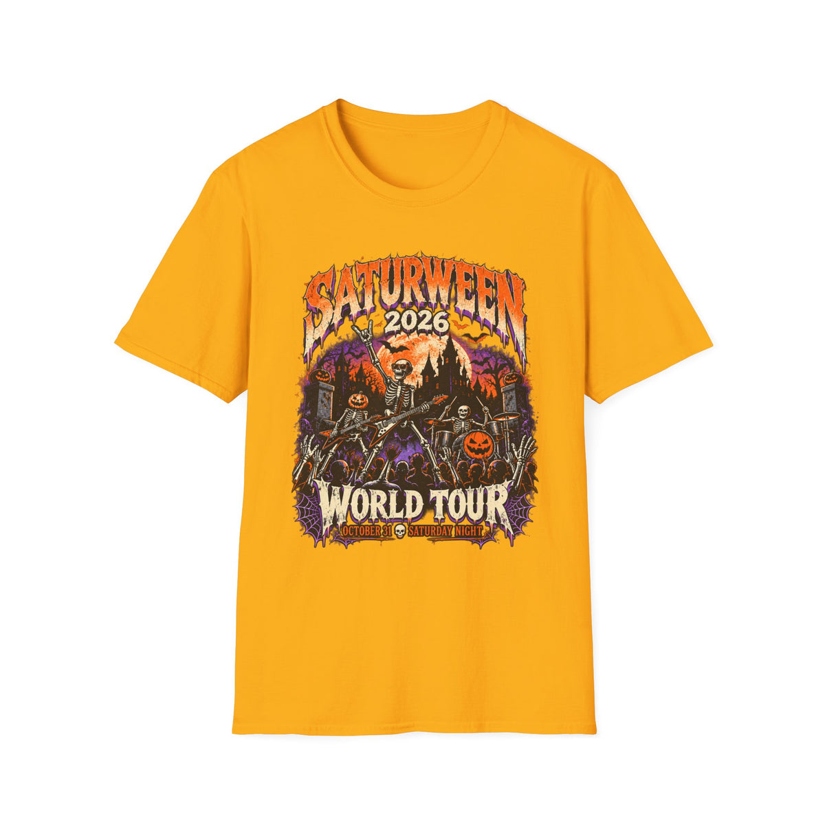 Saturween 2026 World Tour T-Shirt | Halloween Pumpkin Tour Tee