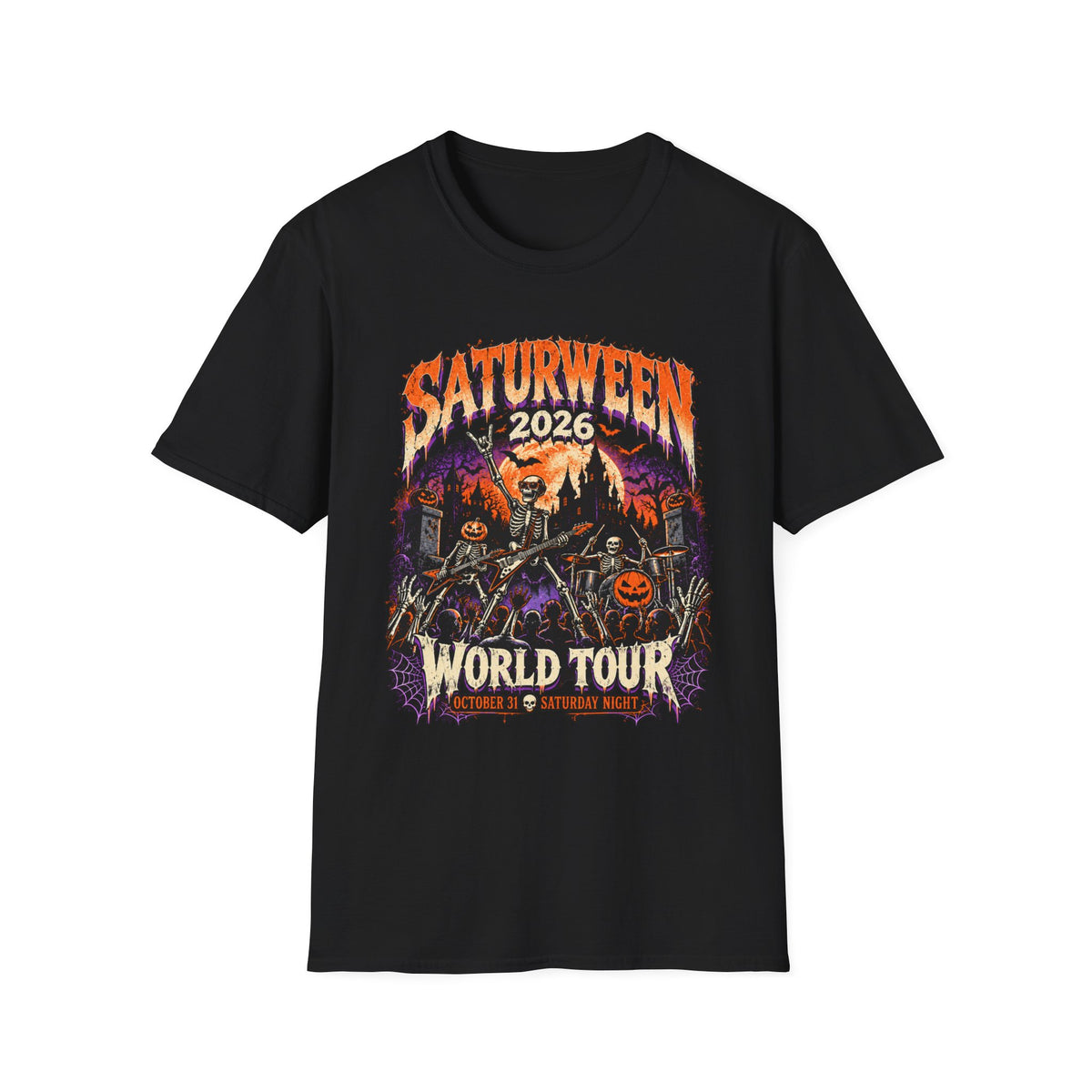Saturween 2026 World Tour T-Shirt | Halloween Pumpkin Tour Tee
