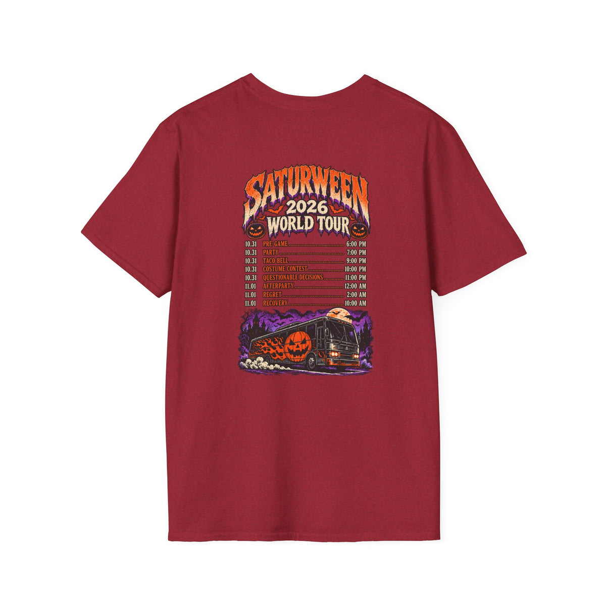 Saturween 2026 World Tour T-Shirt | Halloween Pumpkin Tour Tee