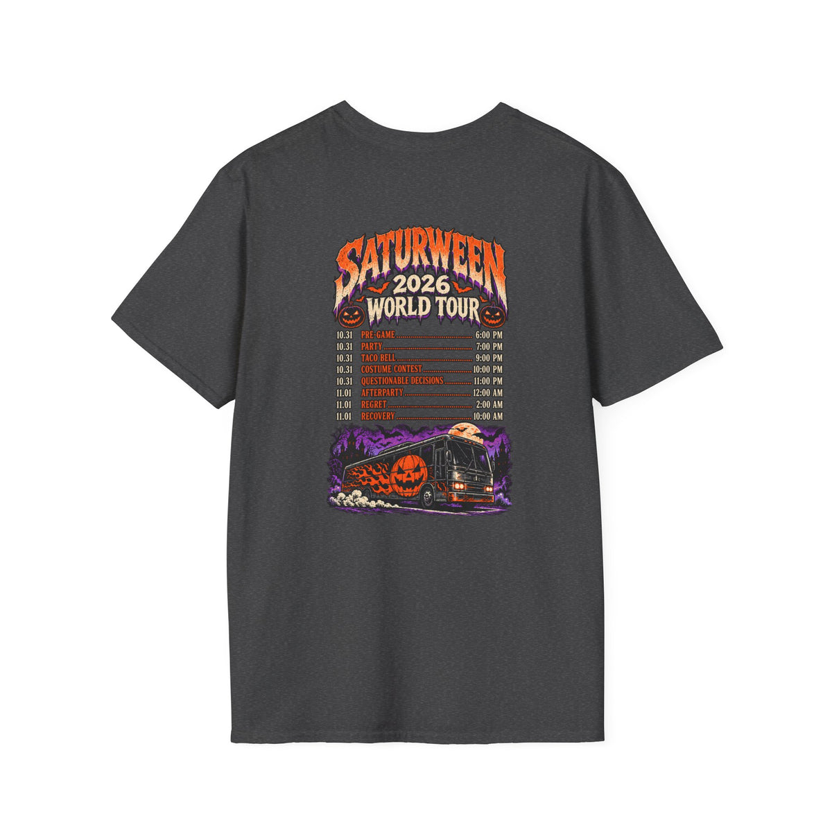 Saturween 2026 World Tour T-Shirt | Halloween Pumpkin Tour Tee