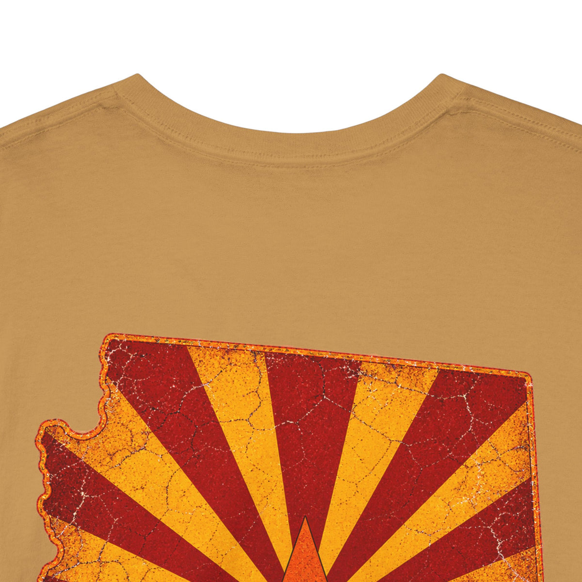Arizona Desert Sunset Tee | State Silhouette, Saguaro Cactus, Retro Sunburst