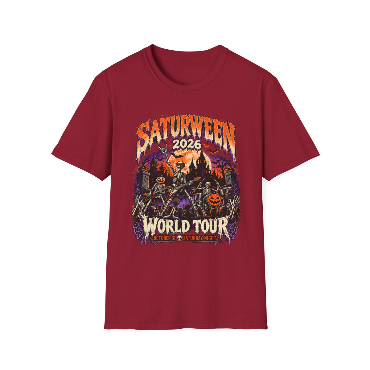 Saturween 2026 World Tour T-Shirt | Halloween Pumpkin Tour Tee