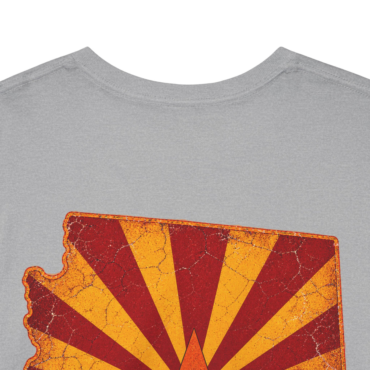 Arizona Desert Sunset Tee | State Silhouette, Saguaro Cactus, Retro Sunburst