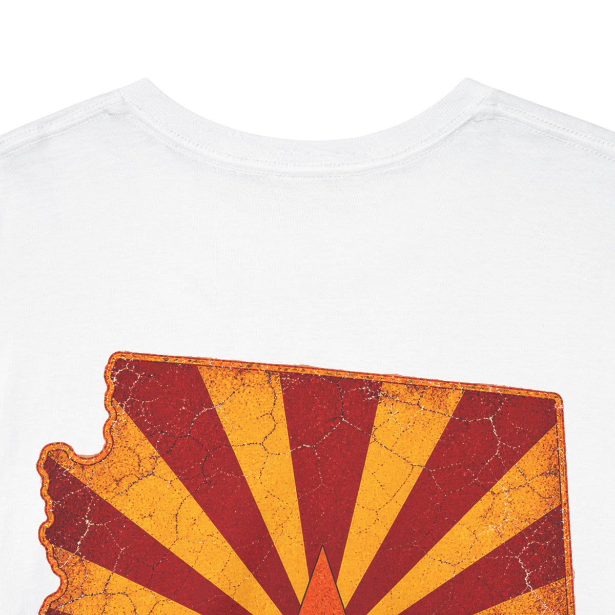 Arizona Desert Sunset Tee | State Silhouette, Saguaro Cactus, Retro Sunburst