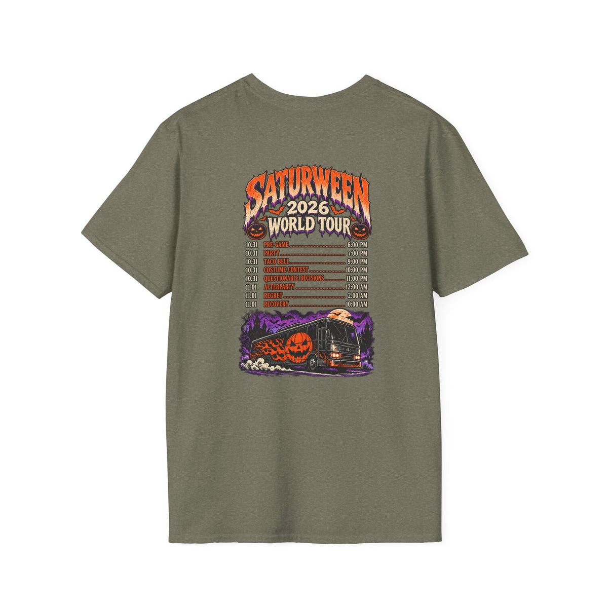 Saturween 2026 World Tour T-Shirt | Halloween Pumpkin Tour Tee