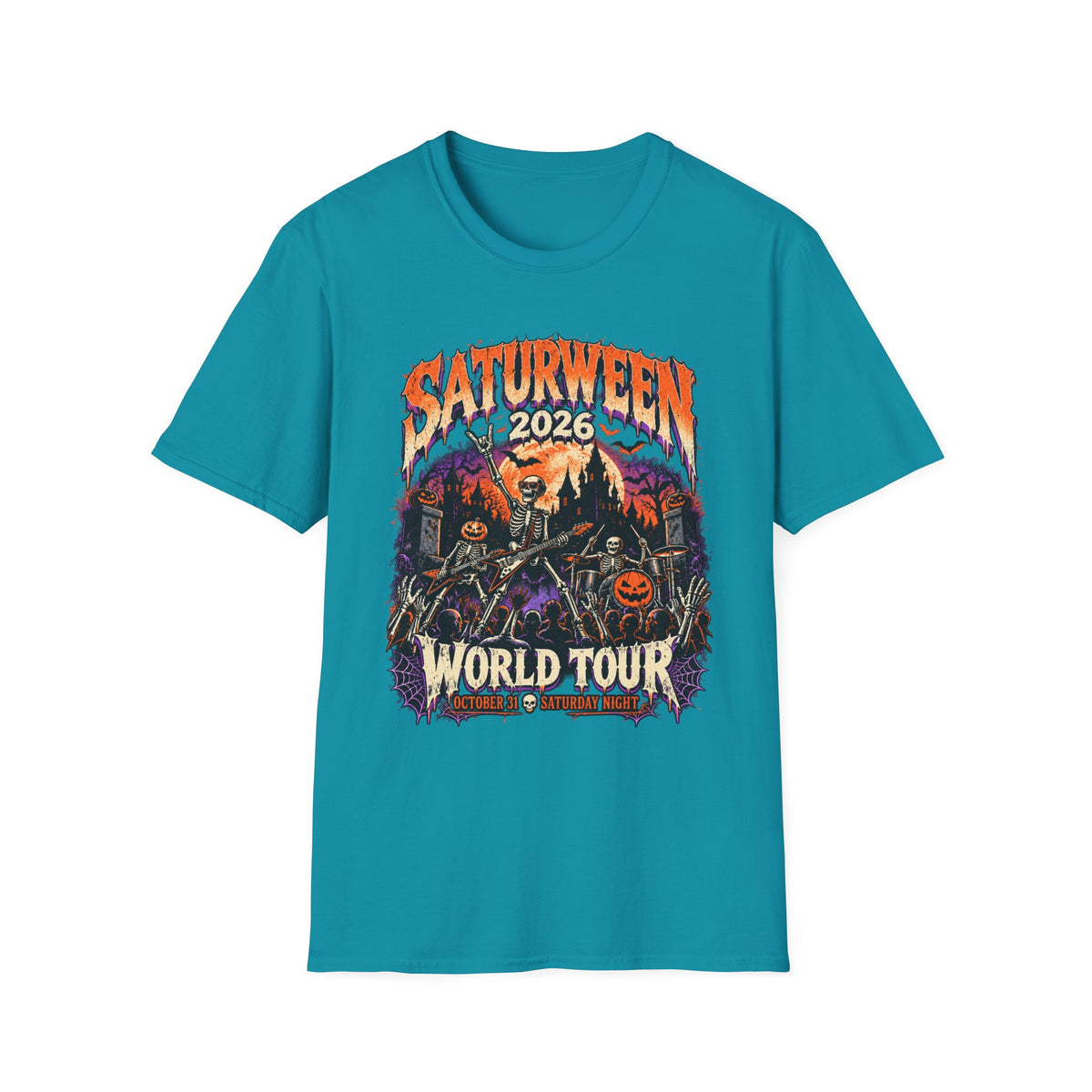 Saturween 2026 World Tour T-Shirt | Halloween Pumpkin Tour Tee