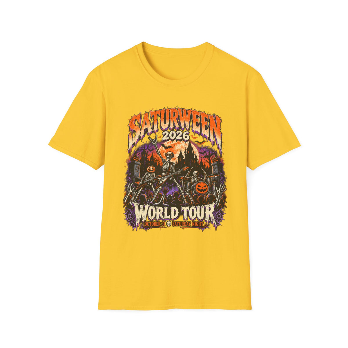 Saturween 2026 World Tour T-Shirt | Halloween Pumpkin Tour Tee