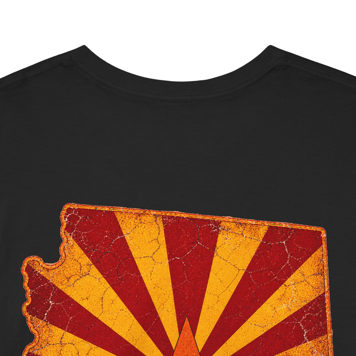 Arizona Desert Sunset Tee | State Silhouette, Saguaro Cactus, Retro Sunburst