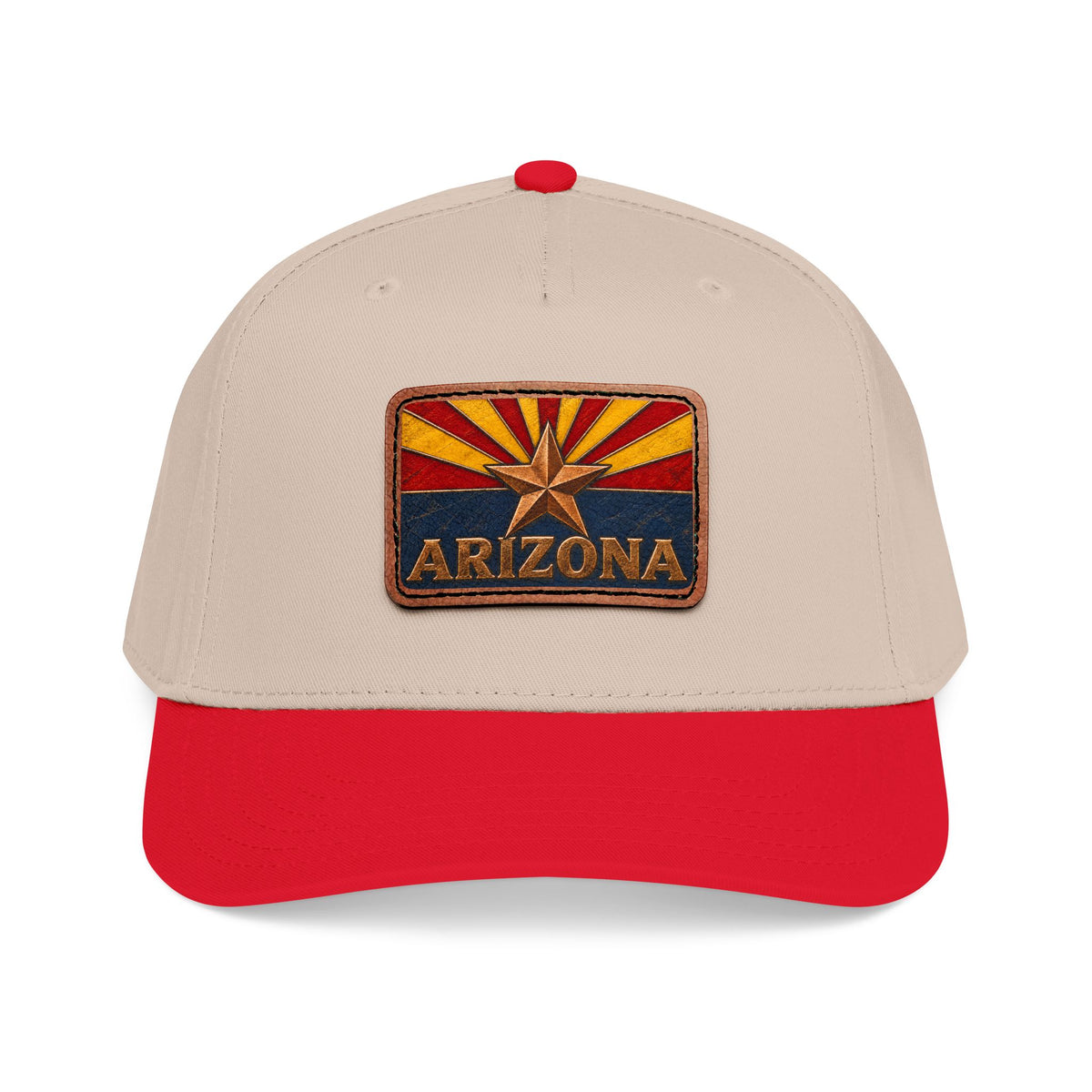 Arizona Flag Leather Patch Trucker Hat