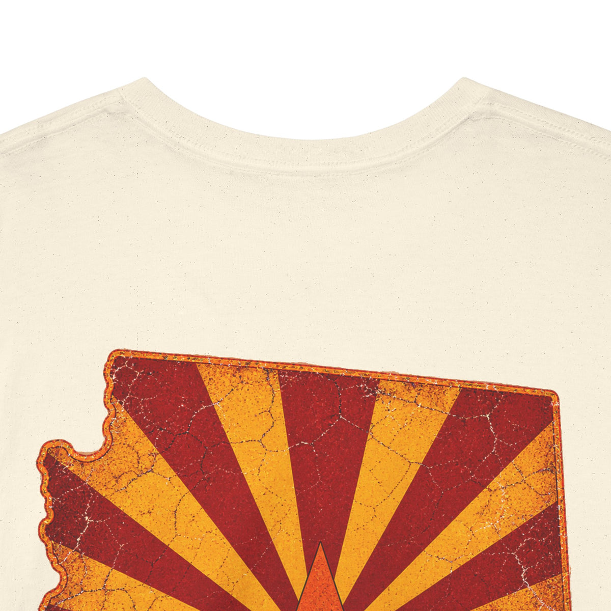 Arizona Desert Sunset Tee | State Silhouette, Saguaro Cactus, Retro Sunburst