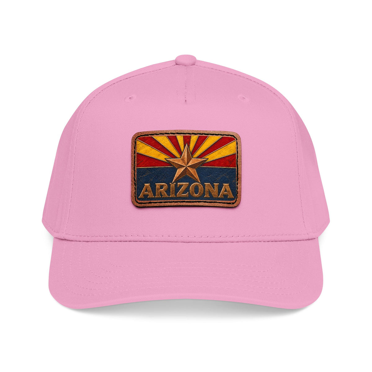 Arizona Flag Leather Patch Trucker Hat
