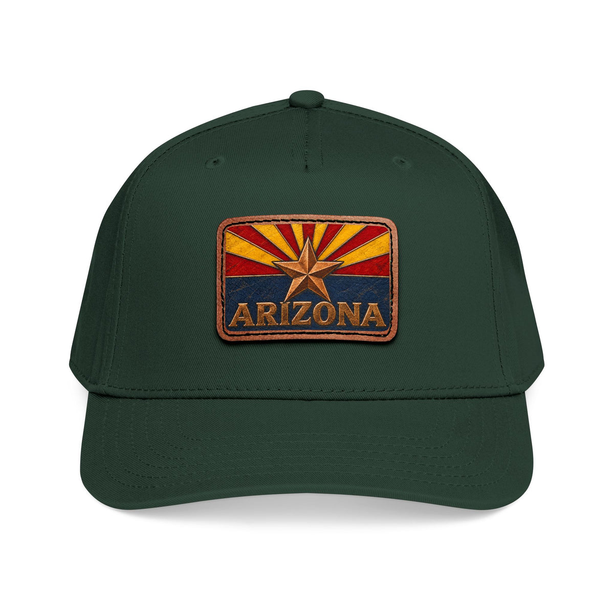 Arizona Flag Leather Patch Trucker Hat