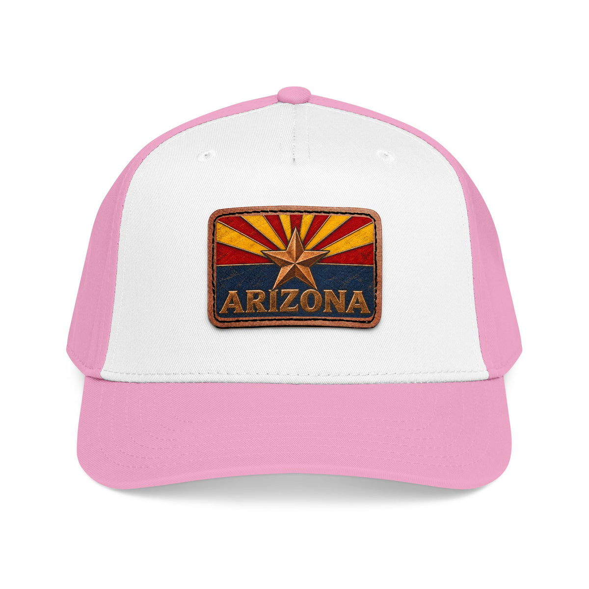 Arizona Flag Leather Patch Trucker Hat