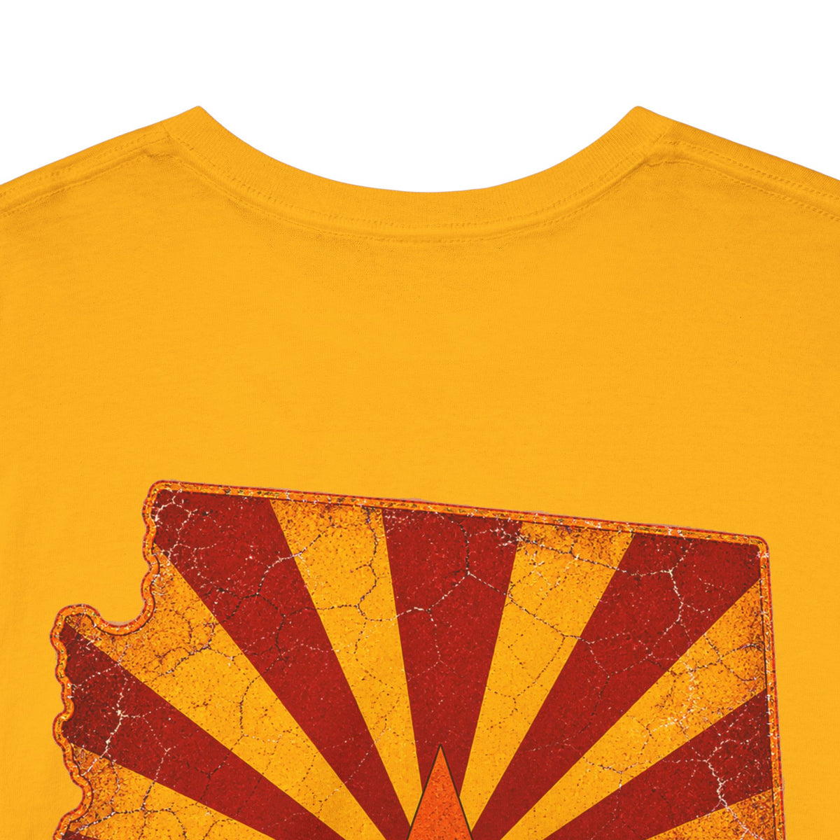 Arizona Desert Sunset Tee | State Silhouette, Saguaro Cactus, Retro Sunburst