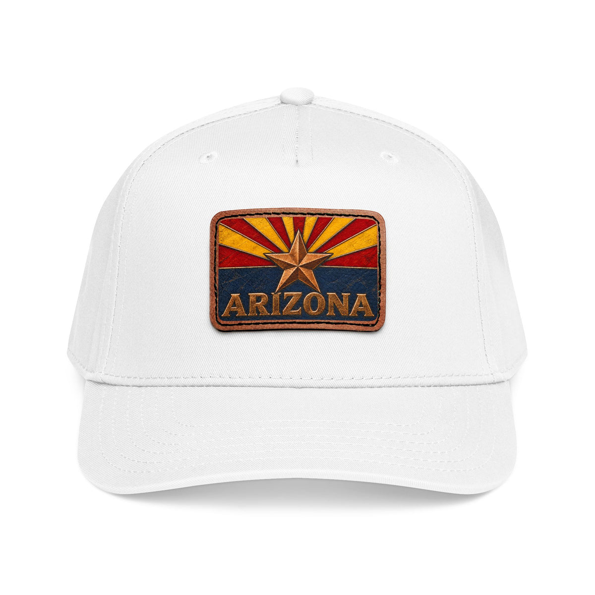Arizona Flag Leather Patch Trucker Hat