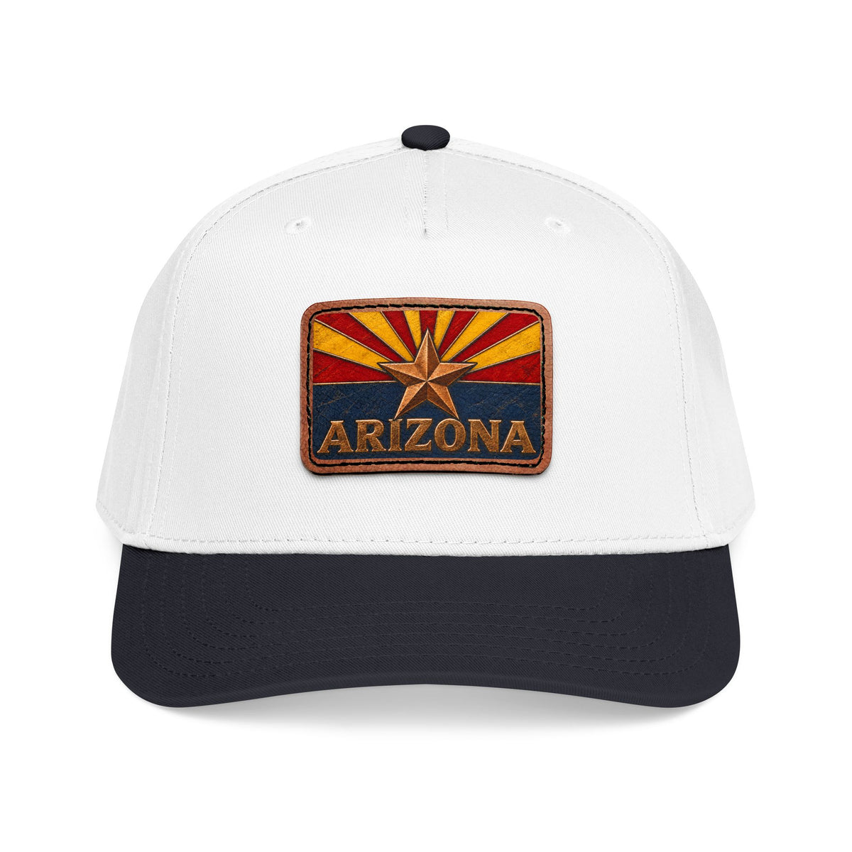 Arizona Flag Leather Patch Trucker Hat