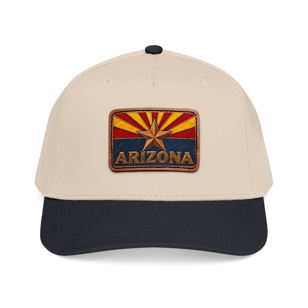 Arizona Flag Leather Patch Trucker Hat