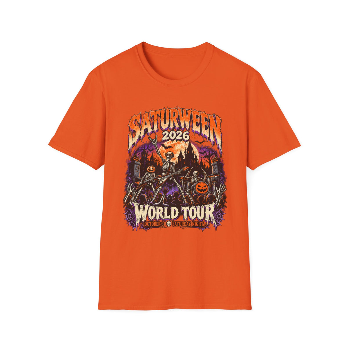 Saturween 2026 World Tour T-Shirt | Halloween Pumpkin Tour Tee