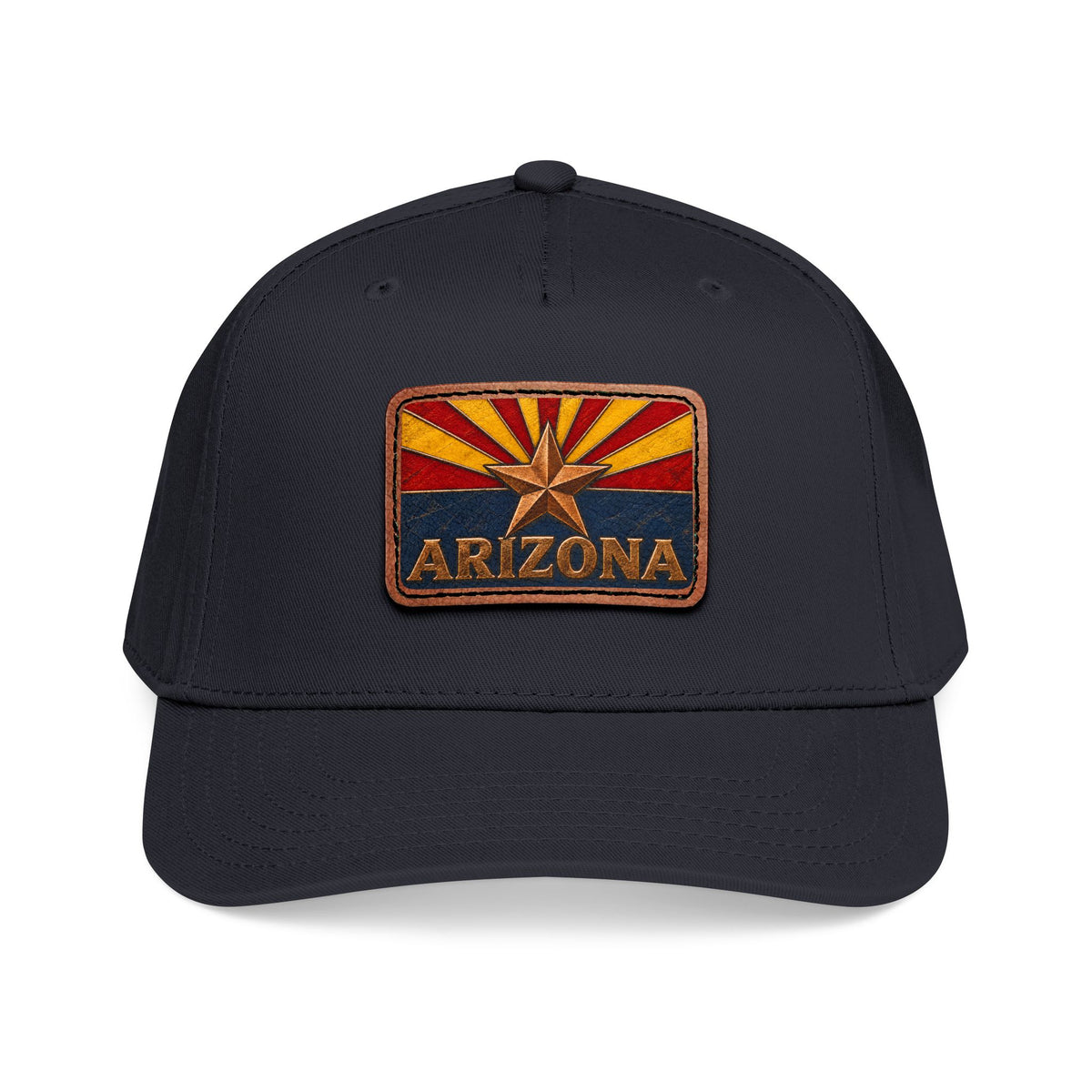 Arizona Flag Leather Patch Trucker Hat