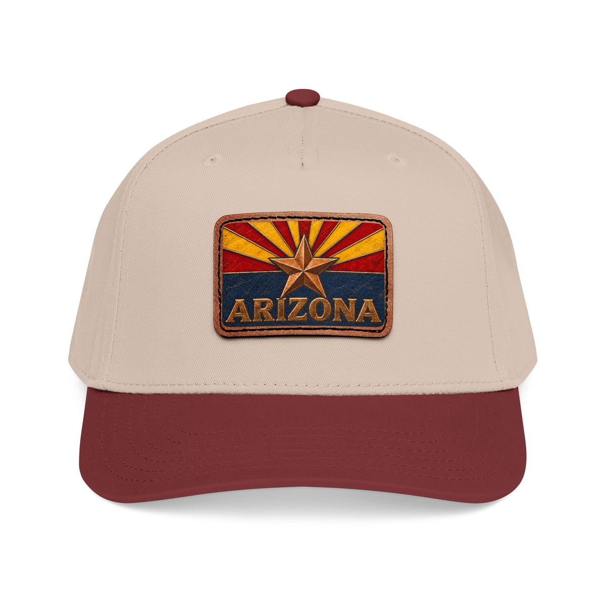 Arizona Flag Leather Patch Trucker Hat
